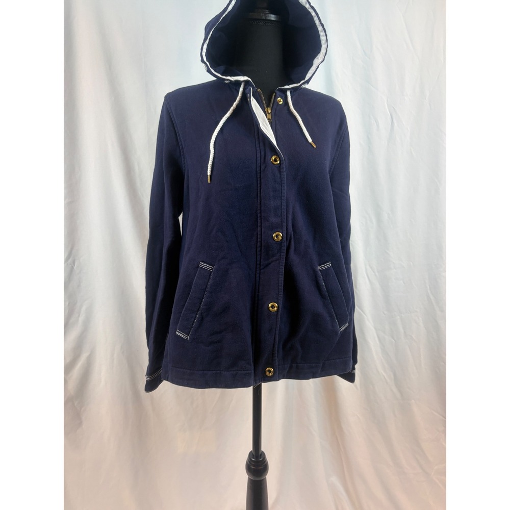 Lauren Jeans Co Ralph Lauren Navy Blue Full Zip Hoodie Sweatshirt Large - Picture 8 of 9